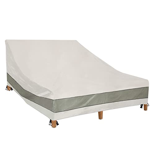 Aacabo Doppelter Breite Abdeckung für Terrassen-Chaiselongue, 208,3 cm, strapazierfähig, wasserdicht, doppelte Breite, für Terrasse, Chaiselongue, 2 Personen von Aacabo