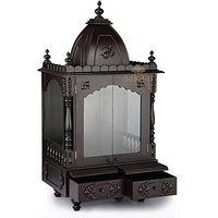 24" Vc Fl - Großer Holzstempel Pooja Mandir Mit Glastüren von AakaarExquisites