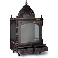 30" Vc Fl - Holzstempel Pooja Mandir Für Zuhause Mit Glastüren von AakaarExquisites