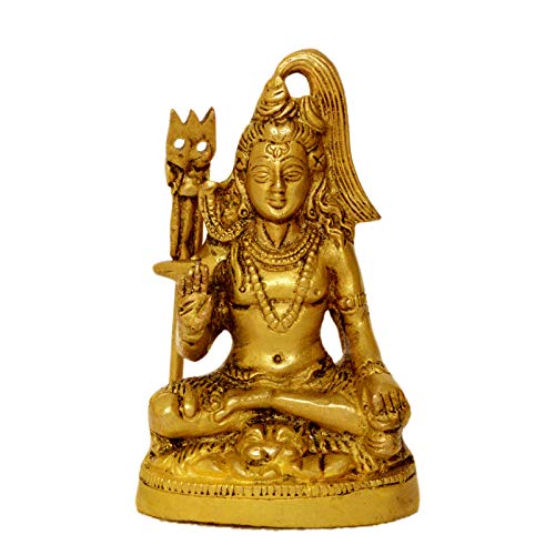 Aakrati Lord Shiva Statue aus Messing, einzigartiges Design für religiöse und dekorative Verwendung, ideal als Geschenk. von Aakrati