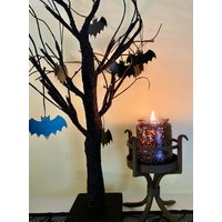 Wunderschöne Geprägte Glänzende Graue Kerze Sauberes Brennen & Mit Liebe Von Hand Gegossen von AandMCandleCompany
