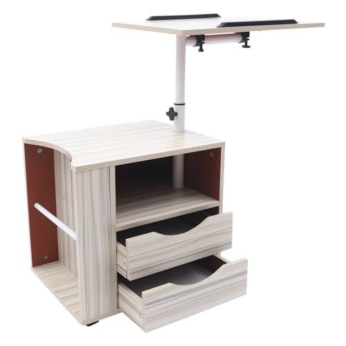 Aangeebone Weiß Nachttisch,Funktionaler Drehbarer Nachttisch,Funktioneller drehbarer Verstellbarer Nachtschrank,mit 2 Schubladen,mit Rollen und offenen Regalen,für Bücher Kosmetik Zeitungen Aangeebone Weiß Nachttisch,Funktionaler Drehbarer Nachttisch,Funktioneller drehbarer Verstellbarer Nachtschrank,mit 2 Schubladen,mit Rollen und offenen Regalen,für Bücher Kosmetik Zeitungen von Aangeebone