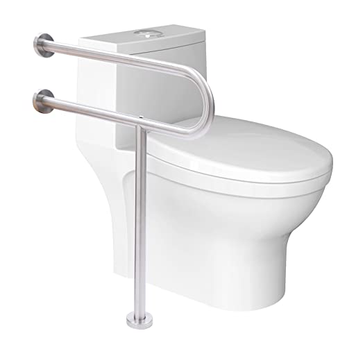 WC-Handlauf Toiletten Aufstehhilfe Stützgriff Edelstahl Haltegriff Tragfähigkeit, Geeignet Für Badezimmer, WC, Flur, Hotel, öffentlicher Ort, 60 * 73 cm von Aangeebone