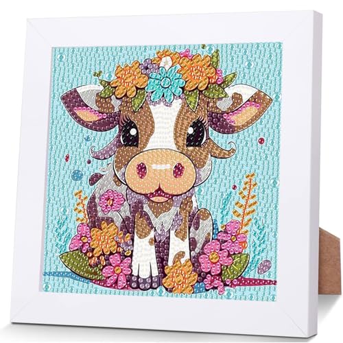 Aapxi Diamond Painting Kinder ab 6 Jahre Tiere Kuh - Diamond Painting mit Rahmen Junge Mädchen - Bastelset kinder ab 6 - Basteln mädchen jung 6 7 8 9 10 11 12 jahre Aapxi Diamond Painting Kinder ab 6 Jahre Tiere Kuh - Diamond Painting mit Rahmen Junge Mädchen - Bastelset kinder ab 6 - Basteln mädchen jung 6 7 8 9 10 11 12 jahre von Aapxi