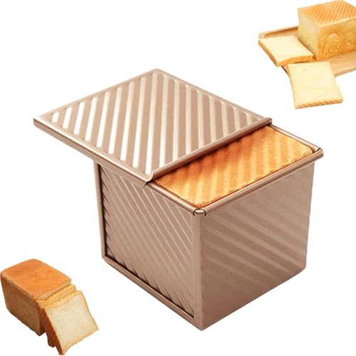 Aarcyye Brotbackform mit Deckel, 14x12,2x11,2cm Toastbrot Backform mit Deckel, Brotbackform, Toastbrotform Antihaft, Toastbrot Brotform Kastenform, Toastbackblech mit Luftlöchern, für kuchen, Gold Aarcyye Brotbackform mit Deckel, 14x12,2x11,2cm Toastbrot Backform mit Deckel, Brotbackform, Toastbrotform Antihaft, Toastbrot Brotform Kastenform, Toastbackblech mit Luftlöchern, für kuchen, Gold von Aarcyye