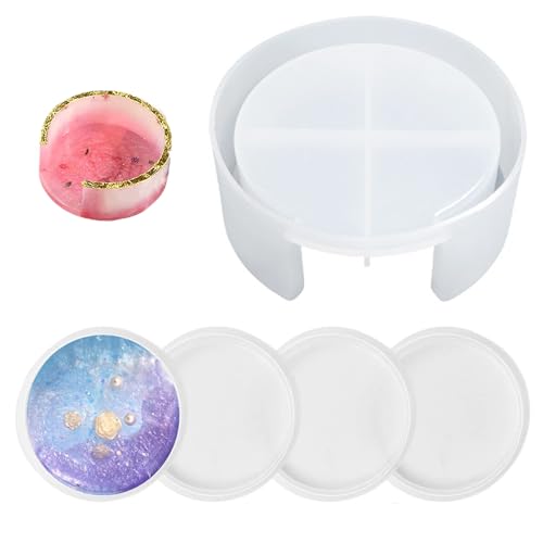 Aarcyye Untersetzer Silikonform Set, 5 Stücke Rund Epoxidharz Formen Silikonform Untersetzer, Silikon Form Tablett, für die Heimdekoration, DIY Home kitchenware Tabletts Aarcyye Untersetzer Silikonform Set, 5 Stücke Rund Epoxidharz Formen Silikonform Untersetzer, Silikon Form Tablett, für die Heimdekoration, DIY Home kitchenware Tabletts von Aarcyye