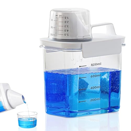 Waschmittel Aufbewahrung, 1100ml Luftdichter Waschmittelspender mit Messbecher, 1 Stück Transparente Waschpulver Aufbewahrungsbox, Multifunktionale Waschmittelbox, waschmittelspender, für Waschmittel von Aarcyye