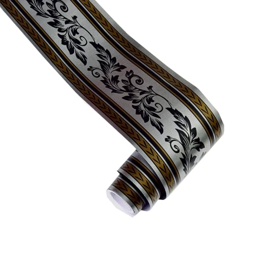10 m x 12cm Tapetenbordüre, Selbstklebende Wasserfester PVC Wallpaper Border, Tapetenbordüre Selbstklebend Grenze Decortaive Fliesen Aufkleber Küchenschrank Dekorative Deckenbordüre (5) von Aartner