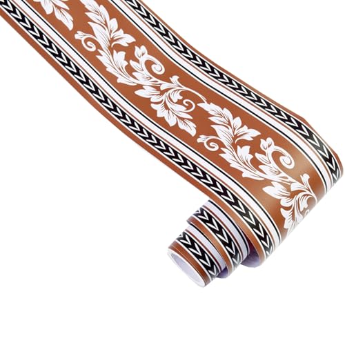 10 m x 12cm Tapetenbordüre, Selbstklebende Wasserfester PVC Wallpaper Border, Tapetenbordüre Selbstklebend Grenze Decortaive Fliesen Aufkleber Küchenschrank Dekorative Deckenbordüre (4) von Aartner