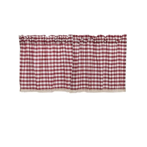 Aayahakawa Vorhang, kariert, Leinen, rotes Gingham-Weiß, Spitze, Stangentasche, Fensterbehandlung, Volant, Vorhänge für kleine Fenster, Rot / Weiß, 74 cm breit x 90 cm hoch Aayahakawa Vorhang, kariert, Leinen, rotes Gingham-Weiß, Spitze, Stangentasche, Fensterbehandlung, Volant, Vorhänge für kleine Fenster, Rot / Weiß, 74 cm breit x 90 cm hoch von Aayahakawa
