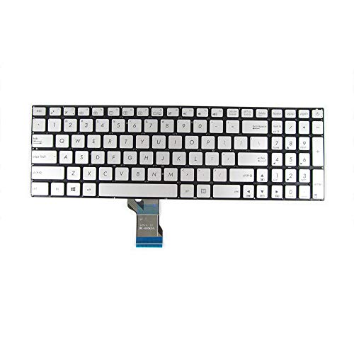 Abakoo Neue Tastatur kompatibel mit Asus UX501 UX501J UX501JW UX501V UX501VW 0KNB0-662DUS00 mit Hintergrundbeleuchtung US Silber von Abakoo