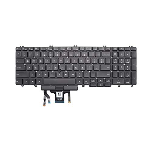 Neue Tastatur für Dell Latitude 5500 5501 2019 (nicht für alte E5500 oder E5550) Precision 3540 3541 2019 US Backlit Pointer MMH7V 0MMH7V ohne Rahmen von Abakoo