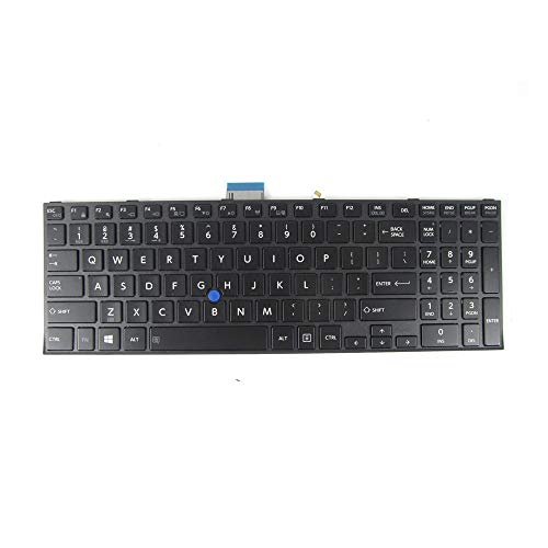 Neue Tastatur kompatibel mit Toshiba A50-C1510 A50-C1520 Z50-C1550 Satellite Pro R50-C Tecra A50-C Z50-C mit Hintergrundbeleuchtung mit Zeiger US, Schwarz von Abakoo