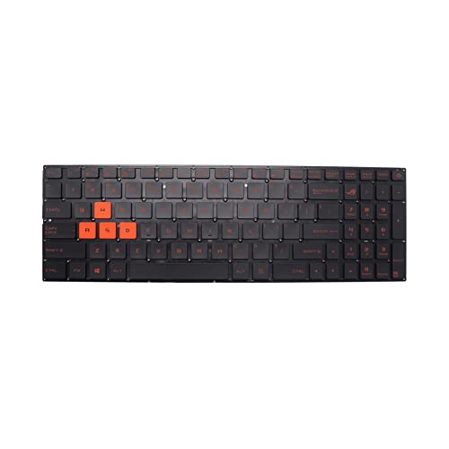 Tastatur für ASUS ROG Strix GL702 GL702VT GL702VS GL702VM mit Hintergrundbeleuchtung ohne Rahmen, Rot von Abakoo