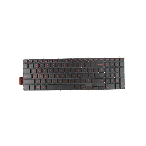 Tastatur für Dell Inspiron 15 5565 5567 17 5765 5767 P66F001 mit Hintergrundbeleuchtung ohne Rahmen rot von Abakoo