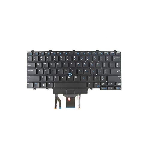 Tastatur für Dell Latitude E5450 E7450 0D19TR mit Hintergrundbeleuchtung ohne Rahmen schwarz von Abakoo