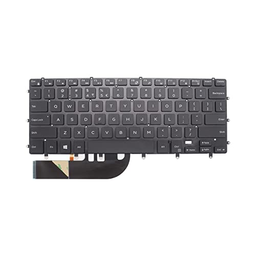 Tastatur für Dell P55F P56F 0GDT9F GDT9F NSK-LV0BW, XPS 15 9550 15BR N7547 N7548, 15 7558, 15 7568, Inspiron 15 7000 15-7558 15-7568 mit Hintergrundbeleuchtung, ohne Rahmen schwarz von Abakoo