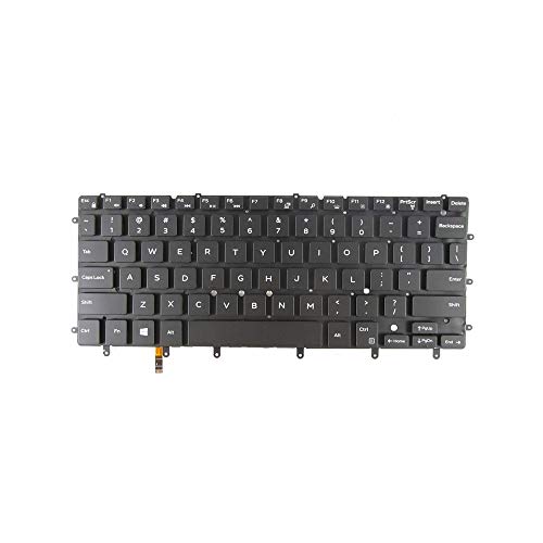 Tastatur für Dell XPS 13 9343 9350 7457 7458 Serie mit Hintergrundbeleuchtung, ohne Rahmen, Schwarz von Abakoo