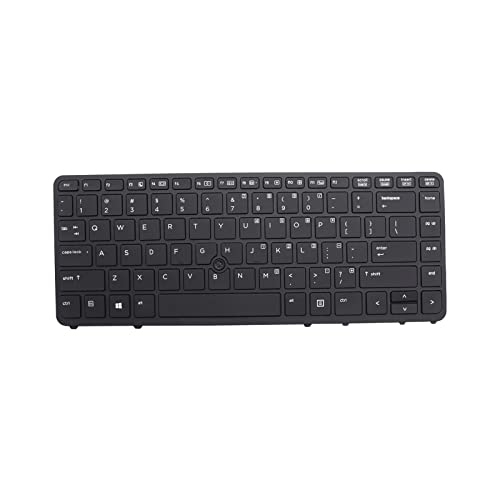 -Tastatur für HP EliteBook 840 G1 G2 850 G1 736654-001 731179-001 NSK-CP2BV 9Z.N9JBV.201 6037B0085601 mit hintergrundbeleuchtetem Rahmen von Abakoo