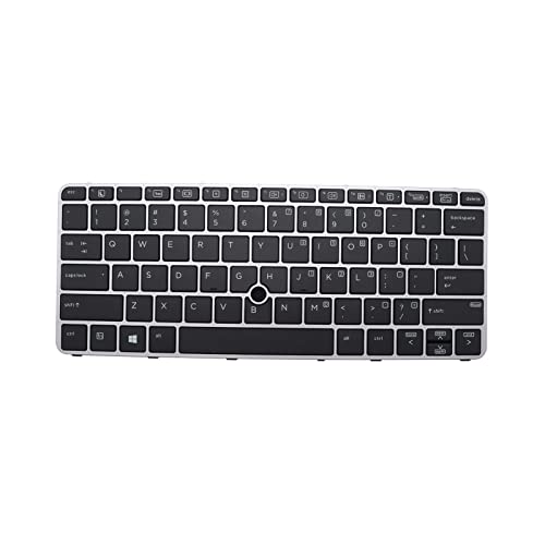 -Tastatur für HP Elitebook 725 G3, 820 G3, 6037B0113601 826630-001 826630-B31 mit hintergrundbeleuchtetem Rahmen von Abakoo
