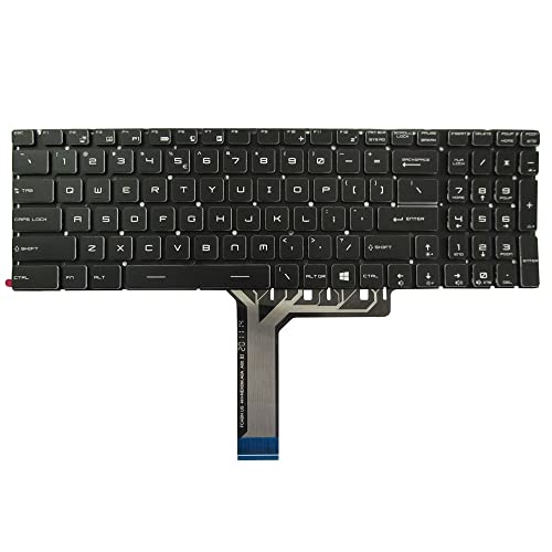 Tastatur mit Hintergrundbeleuchtung, kompatibel mit MSI GS60 GS63 GS63VR GS70 GS72 GT62 GT62VR GT72 GT73VR GE62 GE62VR GE63 GE72 GE73 GE73VR PE60 PE62 PE70 GL62 GL72 GP72 2 WS6 0 WS70 WS72 von Abakoo