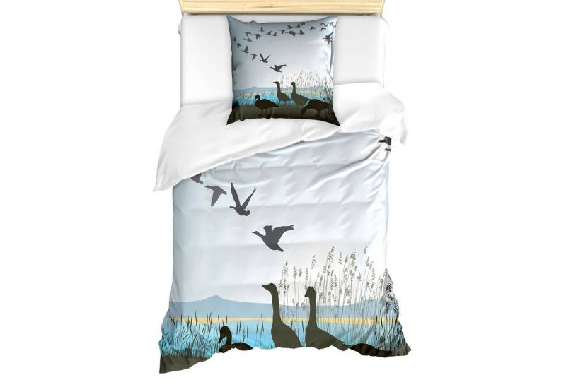 Abakuhaus Bettwäsche Milbensicher Allergiker geeignet mit Kissenbezug, Microfaser, Gans Birdies Migrating durch den Teich Abakuhaus Bettwäsche Milbensicher Allergiker geeignet mit Kissenbezug, Microfaser, Gans Birdies Migrating durch den Teich von Abakuhaus