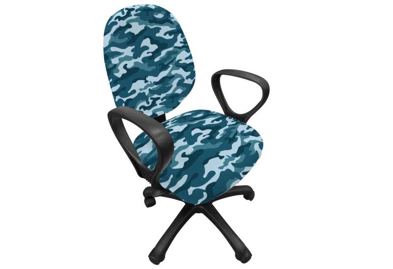 Abakuhaus Bürostuhlhusse dekorative Schutzhülle aus Stretchgewebe, Blau Tarnung Oceanic Farben Abakuhaus Bürostuhlhusse dekorative Schutzhülle aus Stretchgewebe, Blau Tarnung Oceanic Farben von Abakuhaus