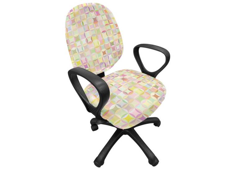 Abakuhaus Bürostuhlhusse dekorative Schutzhülle aus Stretchgewebe, Pastell Retro Tupfen Funky von Abakuhaus