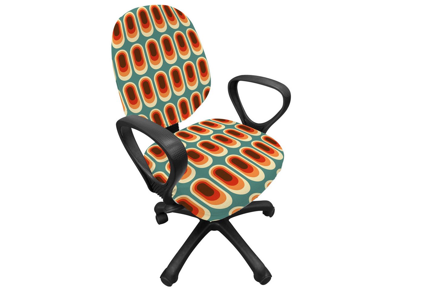 Abakuhaus Bürostuhlhusse dekorative Schutzhülle aus Stretchgewebe, Retro Vintage Mode-Ethno Abakuhaus Bürostuhlhusse dekorative Schutzhülle aus Stretchgewebe, Retro Vintage Mode-Ethno von Abakuhaus