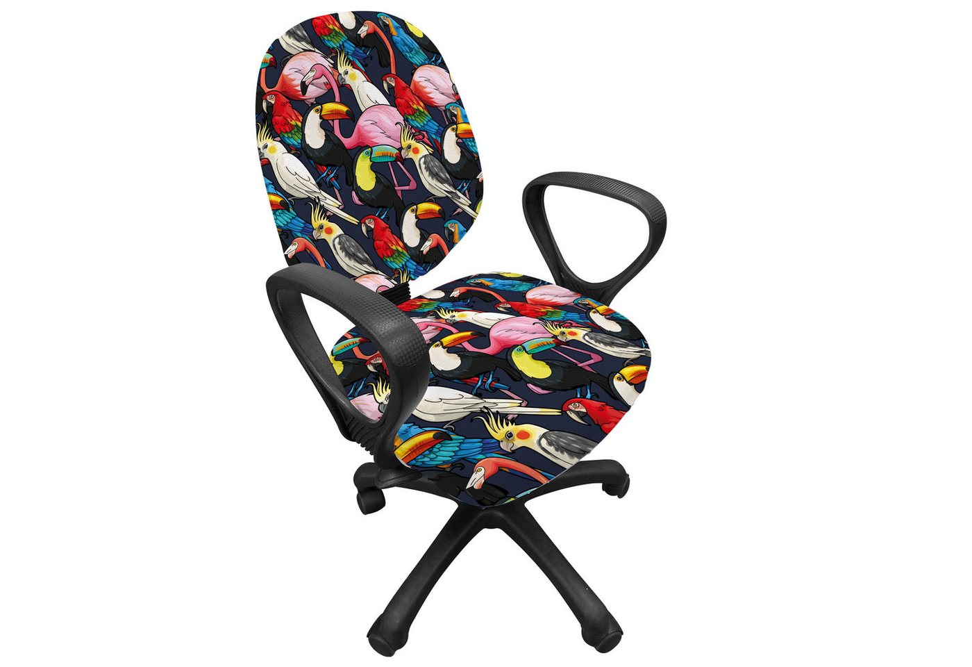 Abakuhaus Bürostuhlhusse dekorative Schutzhülle aus Stretchgewebe, Tier Bunte Exotische Vögel Abakuhaus Bürostuhlhusse dekorative Schutzhülle aus Stretchgewebe, Tier Bunte Exotische Vögel von Abakuhaus