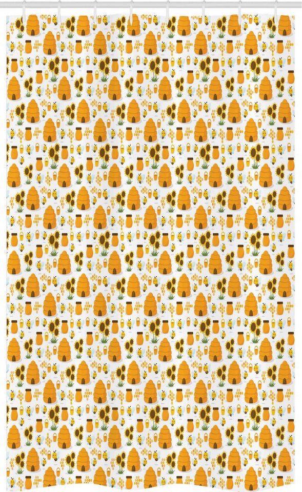 Abakuhaus Duschvorhang Badezimmer Deko Set aus Stoff mit Haken Breite 120 cm, Höhe 180 cm, Biene Lächeln Honeybees und Gläser von Abakuhaus