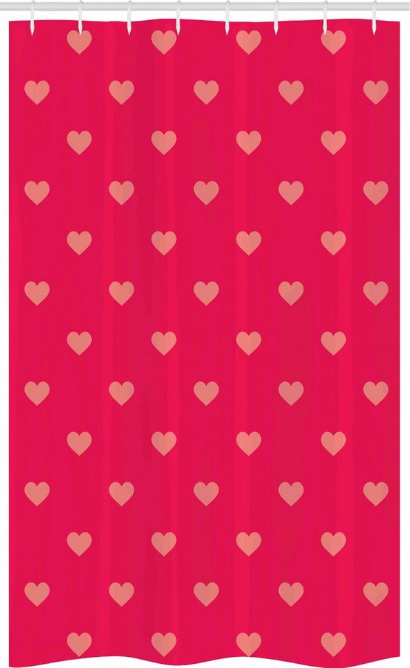 Abakuhaus Duschvorhang Badezimmer Deko Set aus Stoff mit Haken Breite 120 cm, Höhe 180 cm, Herzen Pastellherz-Spots Muster von Abakuhaus