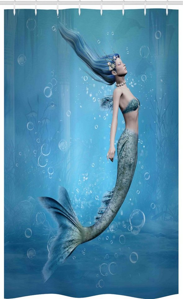 Abakuhaus Duschvorhang Badezimmer Deko Set aus Stoff mit Haken Breite 120 cm, Höhe 180 cm, Ozean Mermaid Mythos Kreatur von Abakuhaus