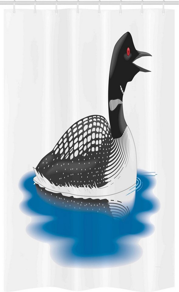 Abakuhaus Duschvorhang Badezimmer Deko Set aus Stoff mit Haken Breite 120 cm, Höhe 180 cm, Seetaucher Aquatic Vogel Grafische Spots von Abakuhaus