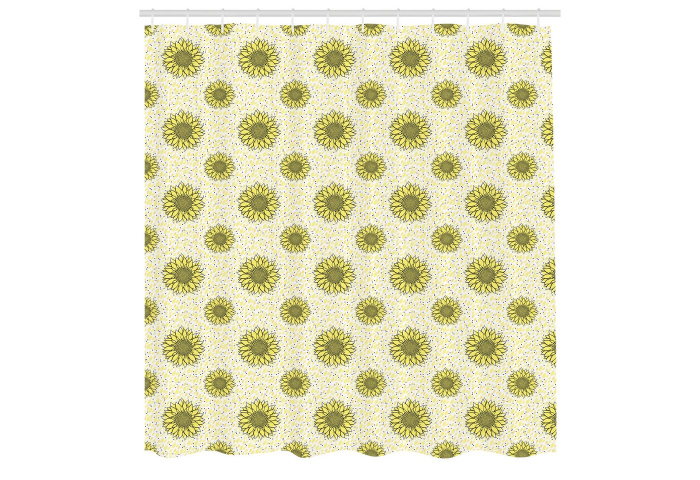 Abakuhaus Duschvorhang Moderner Digitaldruck mit 12 Haken auf Stoff Wasser Resistent Breite 175 cm, Höhe 180 cm, Gelbe Punkte Sunflowers Spots von Abakuhaus