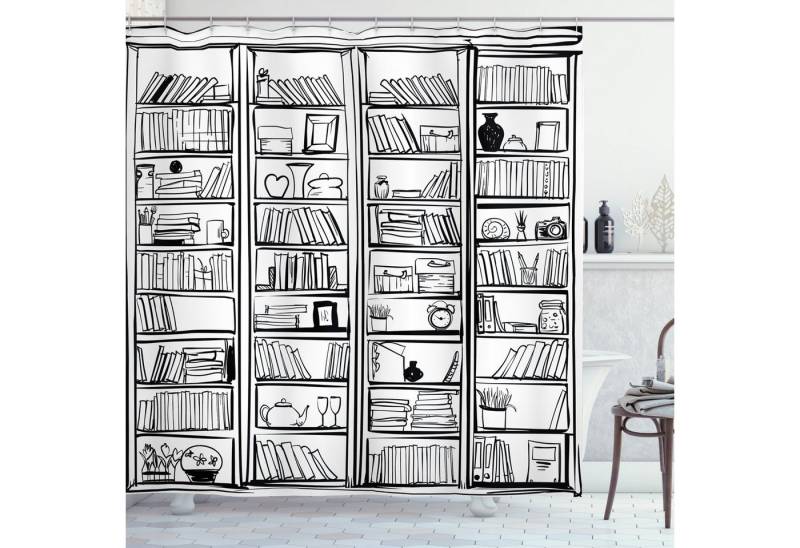 Abakuhaus Duschvorhang Moderner Digitaldruck mit 12 Haken auf Stoff Wasser Resistent Breite 175 cm, Höhe 180 cm, Hobby Bücherregal Wohnaccessoires von Abakuhaus
