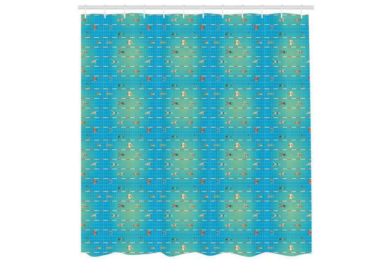 Abakuhaus Duschvorhang Moderner Digitaldruck mit 12 Haken auf Stoff Wasser Resistent Breite 175 cm, Höhe 180 cm, Hobby Leute im Pool Sommer von Abakuhaus