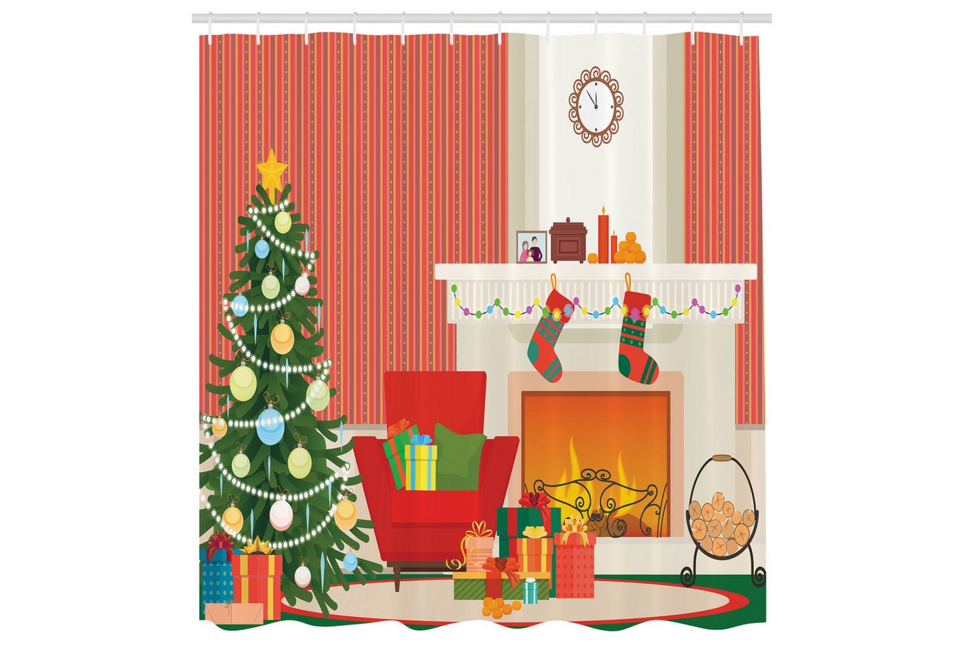 Abakuhaus Duschvorhang Moderner Digitaldruck mit 12 Haken auf Stoff Wasser Resistent Breite 175 cm, Höhe 180 cm, Kamin Weihnachten Wesentliche Zimmer Abakuhaus Duschvorhang Moderner Digitaldruck mit 12 Haken auf Stoff Wasser Resistent Breite 175 cm, Höhe 180 cm, Kamin Weihnachten Wesentliche Zimmer von Abakuhaus