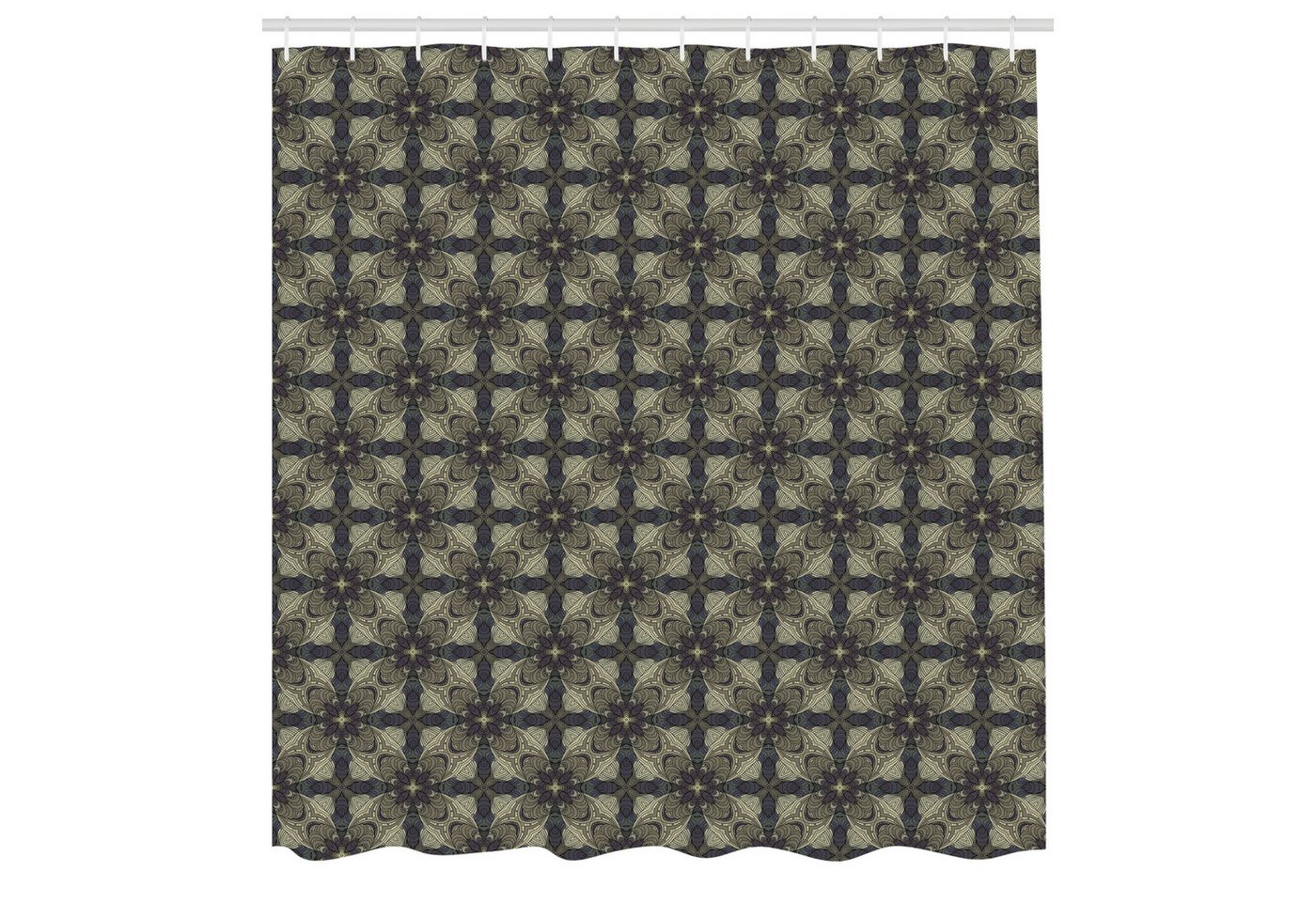 Abakuhaus Duschvorhang Moderner Digitaldruck mit 12 Haken auf Stoff Wasser Resistent Breite 175 cm, Höhe 180 cm, Khaki Spots Abstract Wave Motiv von Abakuhaus