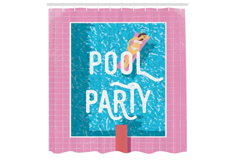 Abakuhaus Duschvorhang Moderner Digitaldruck mit 12 Haken auf Stoff Wasser Resistent Breite 175 cm, Höhe 180 cm, Pool-Party Sonnenbaden Frau von Abakuhaus
