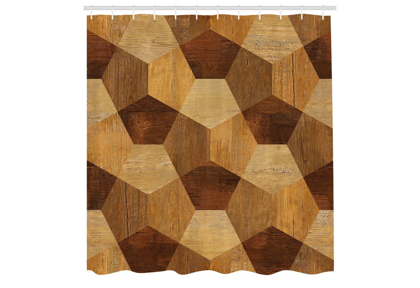 Abakuhaus Duschvorhang Moderner Digitaldruck mit 12 Haken auf Stoff Wasser Resistent Breite 175 cm, Höhe 180 cm, Retro Holz Rustic Muster Abakuhaus Duschvorhang Moderner Digitaldruck mit 12 Haken auf Stoff Wasser Resistent Breite 175 cm, Höhe 180 cm, Retro Holz Rustic Muster von Abakuhaus