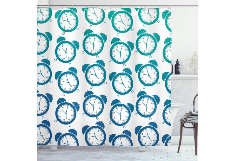 Abakuhaus Duschvorhang Moderner Digitaldruck mit 12 Haken auf Stoff Wasser Resistent Breite 175 cm, Höhe 180 cm, Retro Vintage Wecker Patterns von Abakuhaus