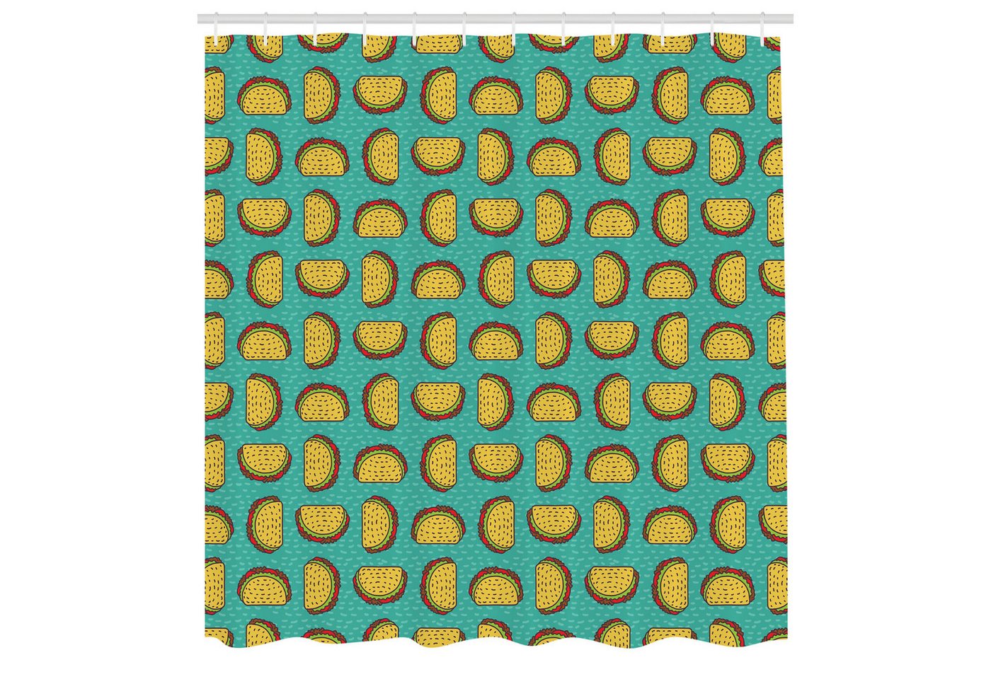 Abakuhaus Duschvorhang Moderner Digitaldruck mit 12 Haken auf Stoff Wasser Resistent Breite 175 cm, Höhe 180 cm, Taco Mexikanische Teller mit Tortillas Abakuhaus Duschvorhang Moderner Digitaldruck mit 12 Haken auf Stoff Wasser Resistent Breite 175 cm, Höhe 180 cm, Taco Mexikanische Teller mit Tortillas von Abakuhaus