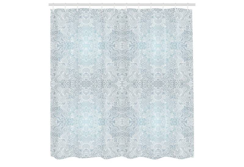Abakuhaus Duschvorhang Moderner Digitaldruck mit 12 Haken auf Stoff Wasser Resistent Breite 175 cm, Höhe 180 cm, viktorianisch Gewirbelte Blumenlinien von Abakuhaus