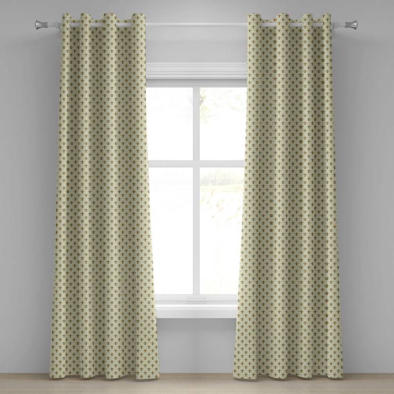 Abakuhaus Gardine Dekorative 2-Panel-Fenstervorhänge für Schlafzimmer Wohnzimmer, Geometrisch Weiche Farben Ornament von Abakuhaus
