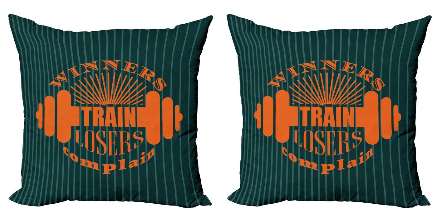 Abakuhaus Kissenbezüge Modern Accent Doppelseitiger Digitaldruck, (2 Stück), Fitness Winners Losers Wörter von Abakuhaus