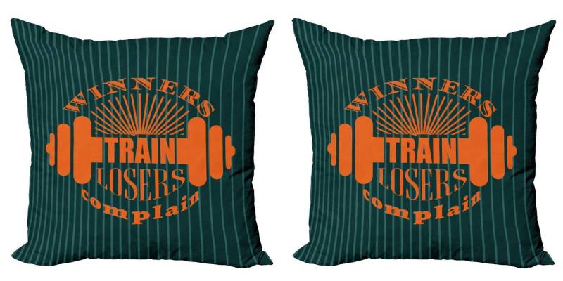 Abakuhaus Kissenbezüge Modern Accent Doppelseitiger Digitaldruck, (2 Stück), Fitness Winners Losers Wörter von Abakuhaus