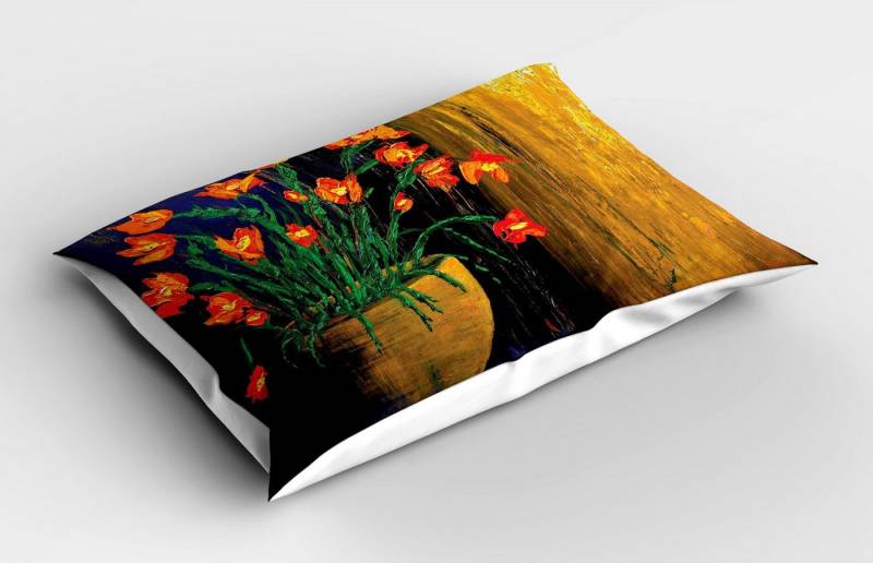 Kissenbezüge Dekorativer Standard Size Gedruckter Kopfkissenbezug, Abakuhaus (1 Stück), Blume Botanischer Vase Illustration von Abakuhaus