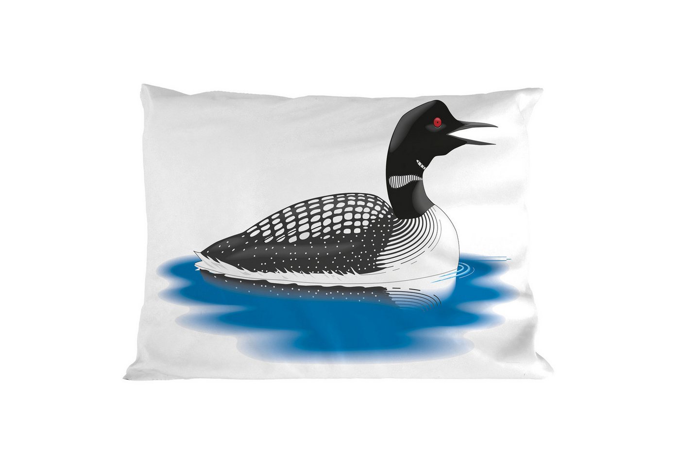 Abakuhaus Kissenbezüge Dekorativer Queen Size Gedruckter Kopfkissenbezug, (1 Stück), Seetaucher Aquatic Vogel Grafische Spots von Abakuhaus