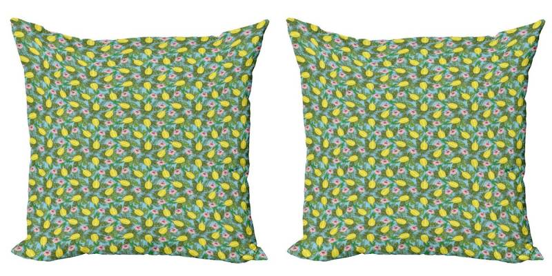 Abakuhaus Kissenbezüge Modern Accent Doppelseitiger Digitaldruck, (2 Stück), Ananas Sommersaison Obst Blatt von Abakuhaus